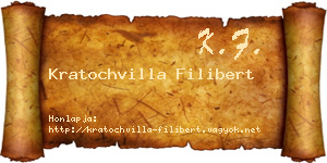 Kratochvilla Filibert névjegykártya
